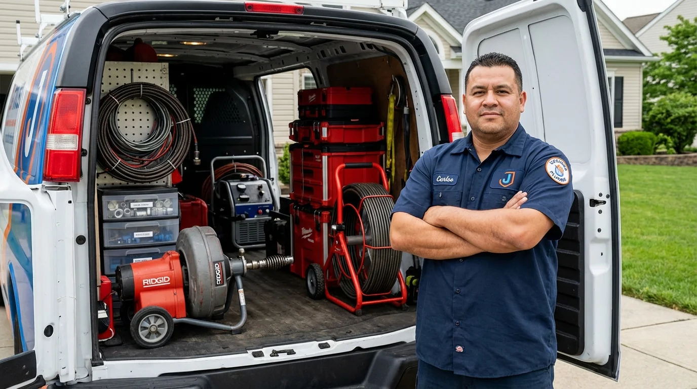 Professional drain cleaning equipment and Johns Plumbing LLC plumber in Dierks