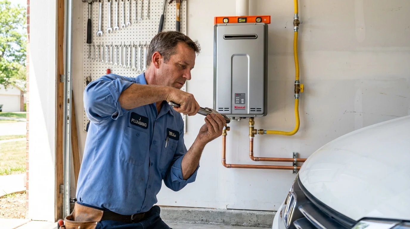 Tankless water heater installation by a Johns Plumbing LLC plumber in Dierks